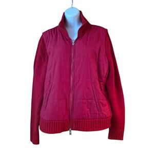 Vintage Lauren Ralph Lauren Red quilted and knit jacket sz XL